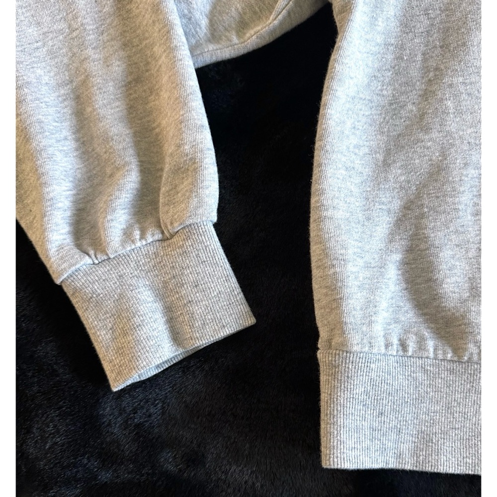 Drop Shoulder Long Sleeve Pullover Sweatshirt Light Gray Medium - Picture 5 of 6